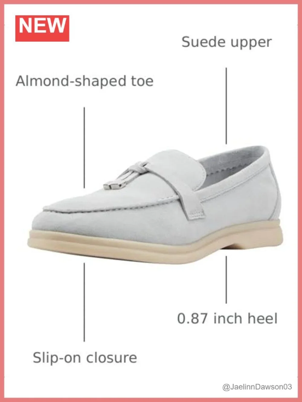 Suede Slip-On Loafer Almond Toe Casual Flat